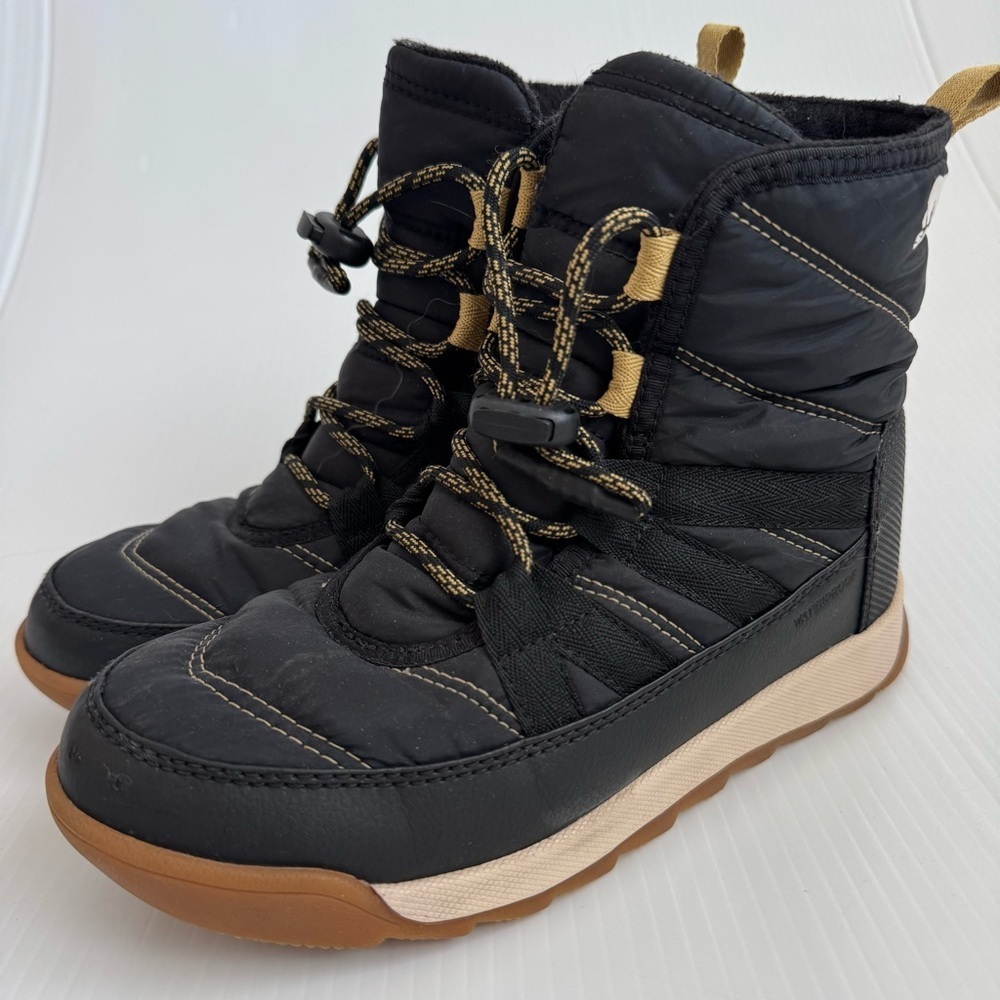 Sorel Black and Tan Kids Boots